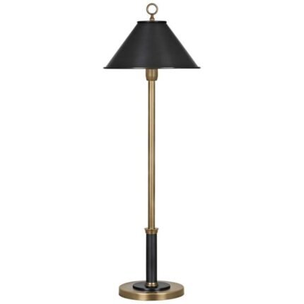 BRASS AND BRONZE BUFFET TABLE LAMP