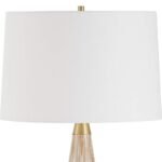 SPOTTED METALLIC GOLD GLASS TABLE LAMP