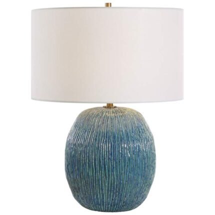 BLUE CERAMIC ACCENT TABLE LAMP