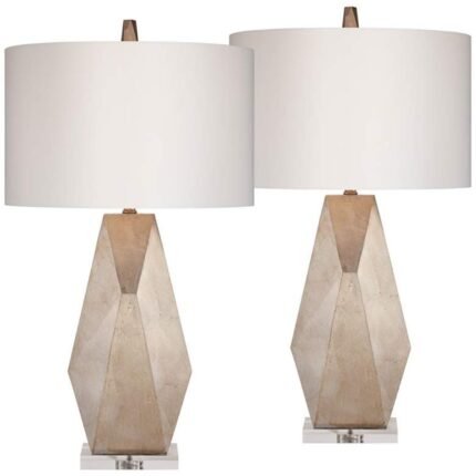 CHAMPAGNE GOLD GEOMETRIC TABLE LAMPS