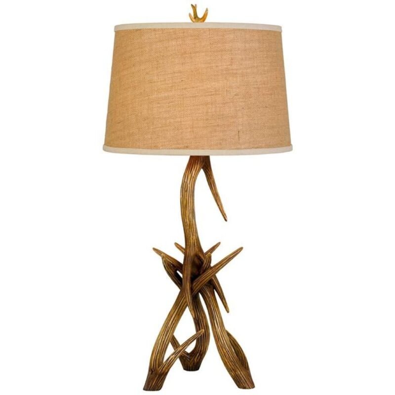 RUSTIC DEER ANTLER TABLE LAMP