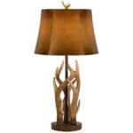 DEER ANTLER RUSTIC WESTERN TABLE LAMP