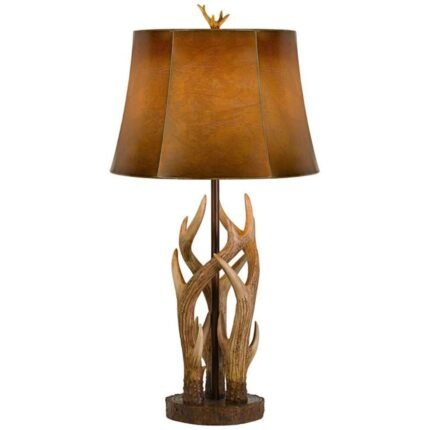 DEER ANTLER RUSTIC WESTERN TABLE LAMP