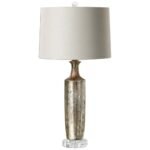 METALLIC BRONZE GLAZE CERAMIC TABLE LAMP