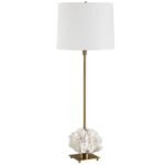 IVORY AND BRASS BUFFET LAMP