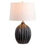 HIGH STRIPED CERAMIC TABLE LAMP