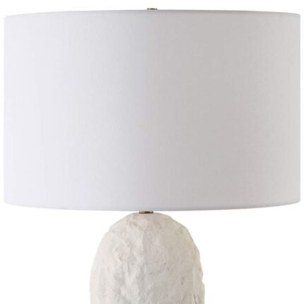 WHITE SANDSTONE FINISH WHITE TABLE LAMP