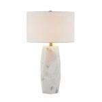 AUDREY WHITE ALABASTER TABLE LAMP