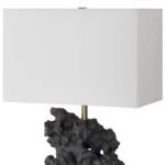 BASALT BLACK STONE SCULPTURAL TABLE LAMP