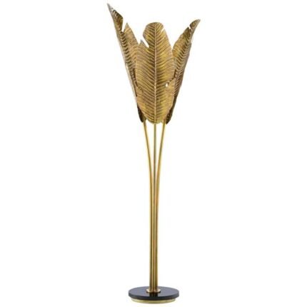 TROPICAL VINTAGE BRASS METAL FLOOR LAMP