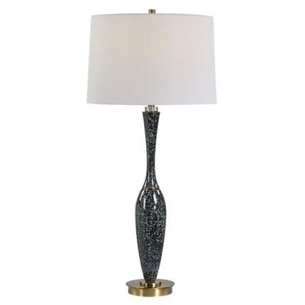 DARK NAVY BLUE CERAMIC TABLE LAMP
