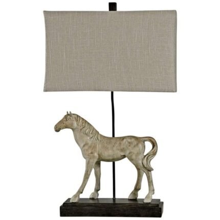 DAPPLE GRAY HORSE FIGURINE TABLE LAMP