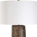 MODERN AGED BRONZE CERAMIC TABLE LAMP