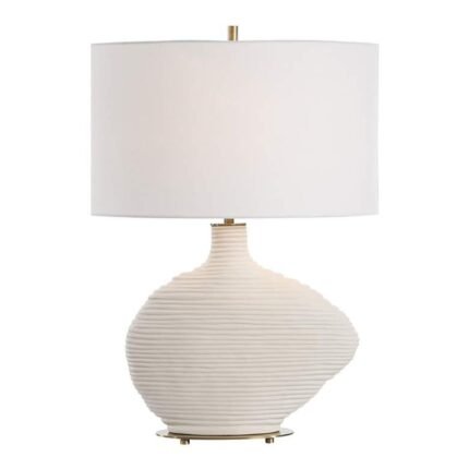 DUOSTACKED WHITE CERAMIC TABLE LAMP