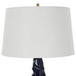 NAVY BLUE GLOSS GLAZE CERAMIC TABLE LAMP