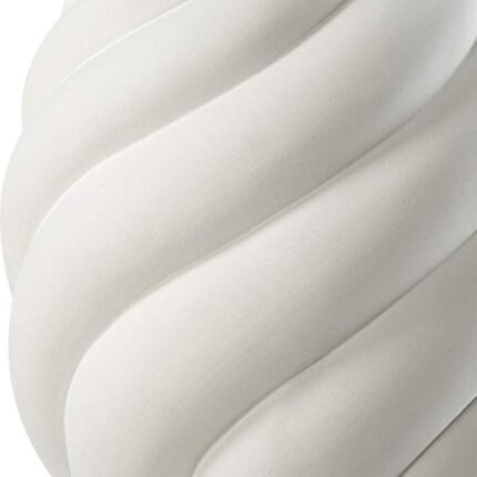 TWISTED SWIRL WHITE CERAMIC TABLE LAMP