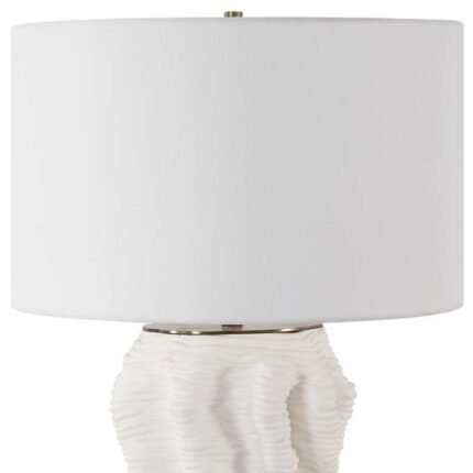 MATTE WHITE GLAZE CERAMIC TABLE LAMP