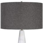 MODERN GRAY SHADE WHITE MARBLE TABLE LAMP