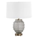 RIBBED GLASS TABLE LAMP