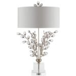 SILVER LEAF AND CRYSTAL LAMP