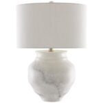 WHITE AND GRAY MARBLE TERRACOTTA TABLE LAMP
