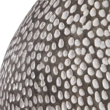 GRAY AND CRACKLED WHITE CERAMIC TABLE LAMP