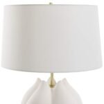 CHALK WHITE GLAZED PORCELAIN TABLE LAMP