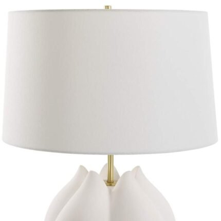CHALK WHITE GLAZED PORCELAIN TABLE LAMP