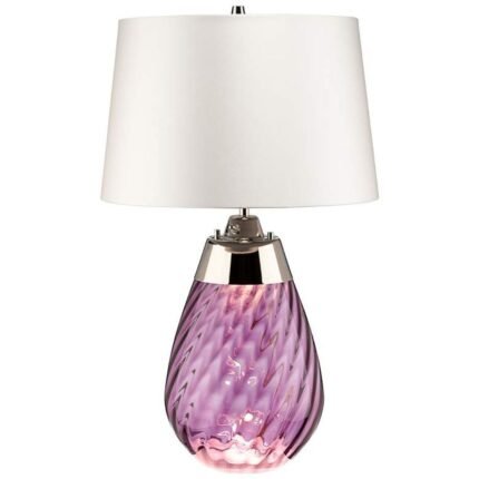 PLUM ART GLASS SMALL TABLE LAMP