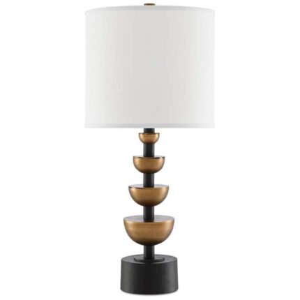 CHASTAIN BRASS AND BLACK MODERN LAMP