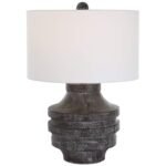 TIMBER BLACK WOOD GRAIN ACCENT TABLE LAMP