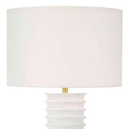 MODERN WHITE METAL COLUMN TABLE LAMP