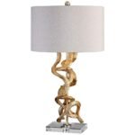 TWISTED VINES BRIGHT GOLD LEAF TABLE LAMP
