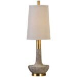TEXTURED STONE AND IVORY MODERN TABLE LAMP