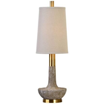 TEXTURED STONE AND IVORY MODERN TABLE LAMP
