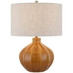 MID CENTURY MODERN BROWN CERAMIC TABLE LAMP