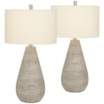 JULIO NATURAL GRAY VASE TABLE LAMP