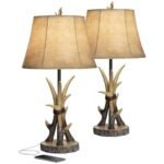JOHN TIMBERLAND WESTERN RUSTIC ANTLER USB LAMP