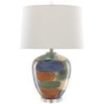 RAINBOW MULTI COLOR PORCELAIN TABLE LAMP