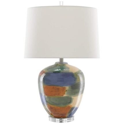 RAINBOW MULTI COLOR PORCELAIN TABLE LAMP
