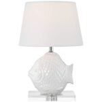 HIGH TROPICAL FISH WHITE CERAMIC LAMP
