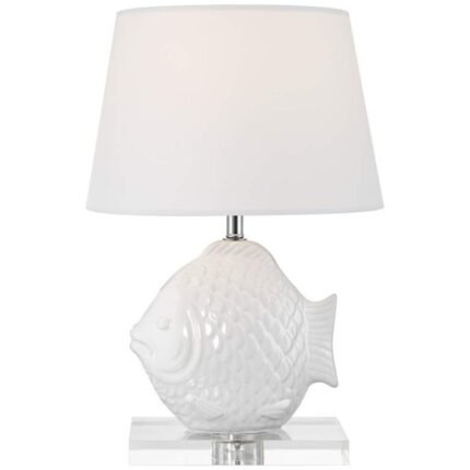HIGH TROPICAL FISH WHITE CERAMIC LAMP