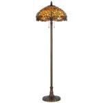 GOLD DRAGONFLY ANTIQUE BRASS FLOOR LAMP