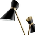 ANTIQUE BRASS 2 ARM FLOOR LAMP