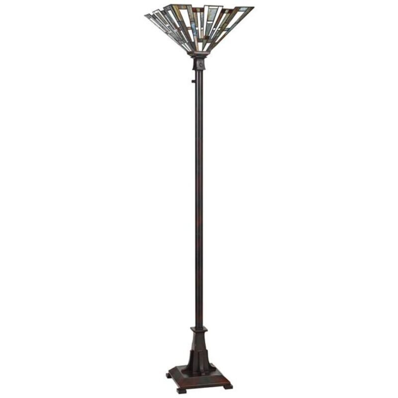 TIFFANY STYLE TORCHIERE FLOOR LAMP