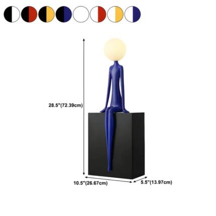 ABSTRACT RESIN LED FLOOR LAMP BLUE