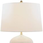 GLOSSY CREAM WHITE PORCELAIN TABLE LAMP
