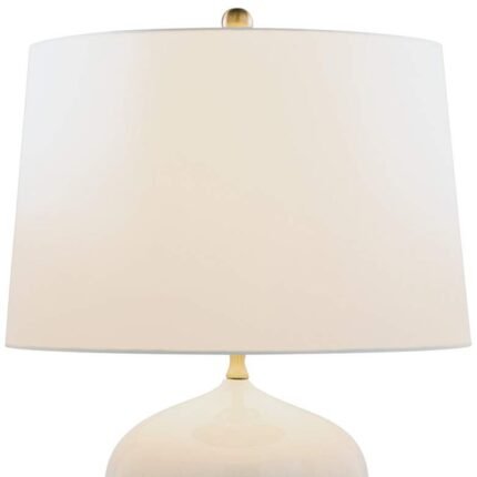 GLOSSY CREAM WHITE PORCELAIN TABLE LAMP