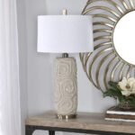 UTTERMOST ZADE WARM GRAY CERAMIC TABLE LAMP