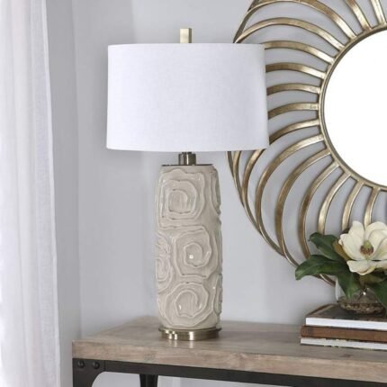 UTTERMOST ZADE WARM GRAY CERAMIC TABLE LAMP